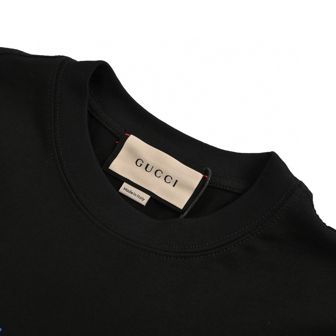 Gucci Black T-Shirt with Bear Graphic